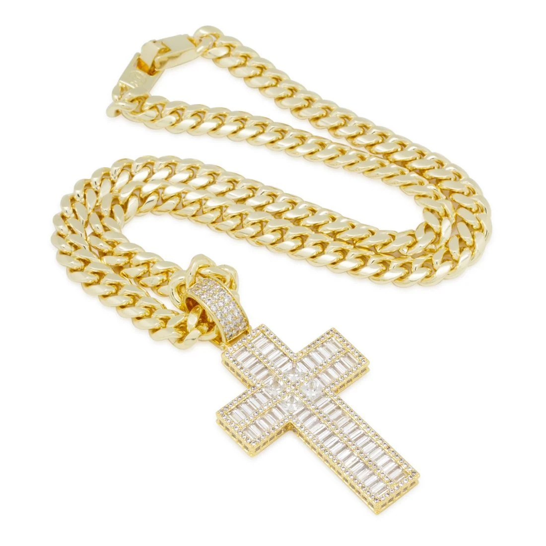 Naszyjnik Baguette Cut Cross