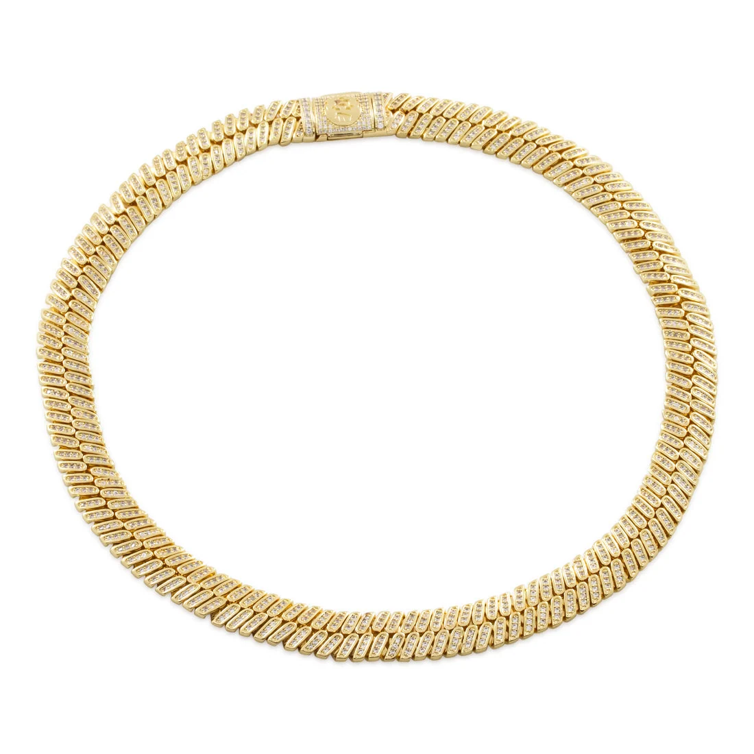 12mm Iced Herringbone-ketting