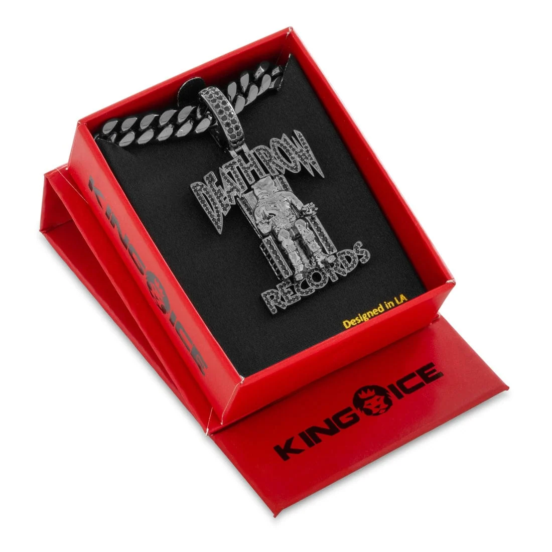Death Row Records x King Ice - Solid Gold Iced Logo Necklace