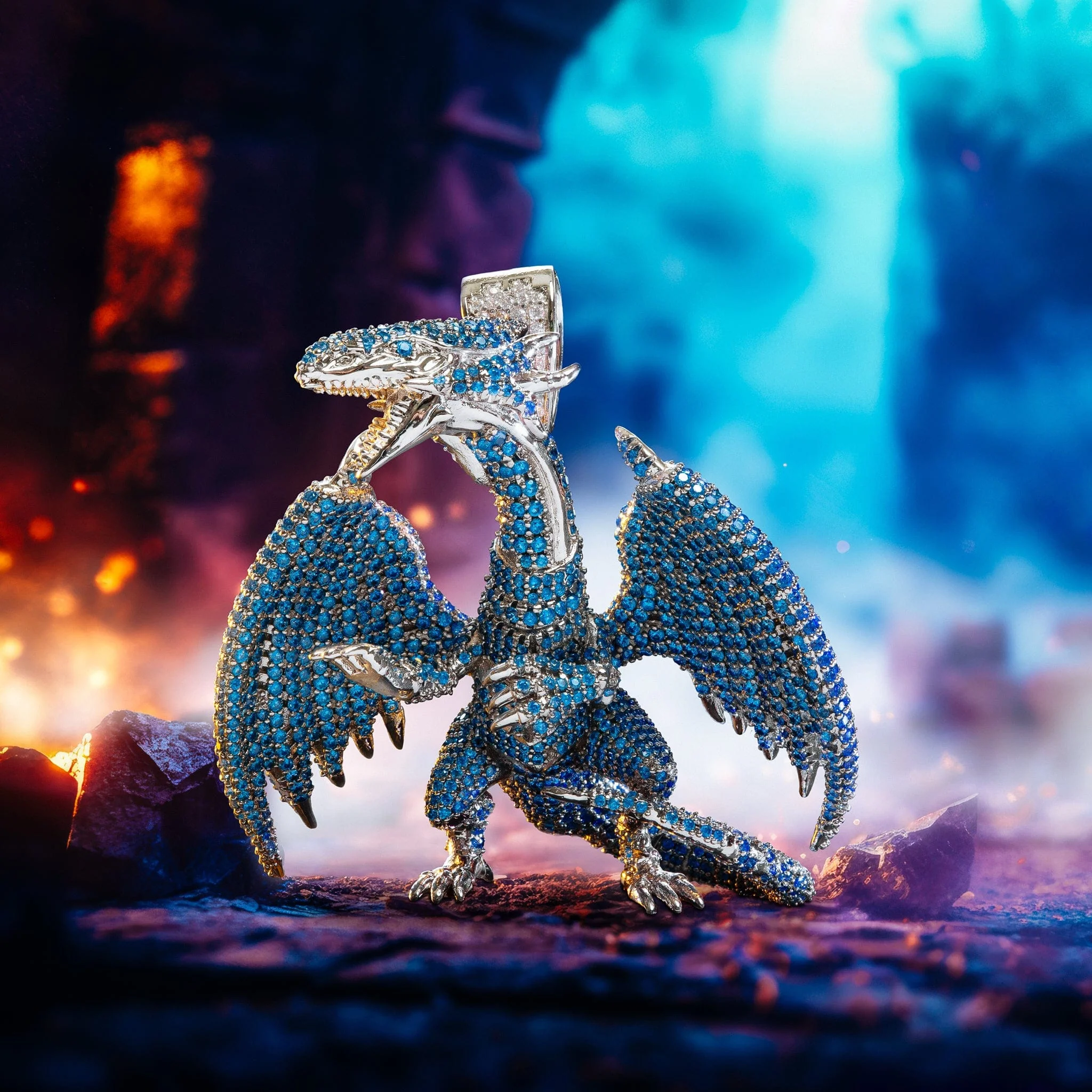 Yu-Gi-Oh! x King Ice - Blue Eyes White Dragon-ketting