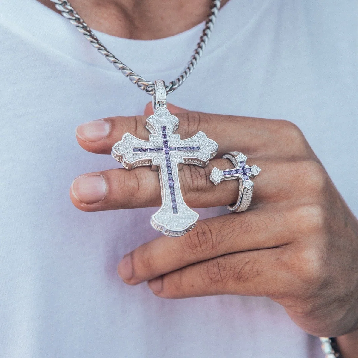 Collana croce Fleur de Lis