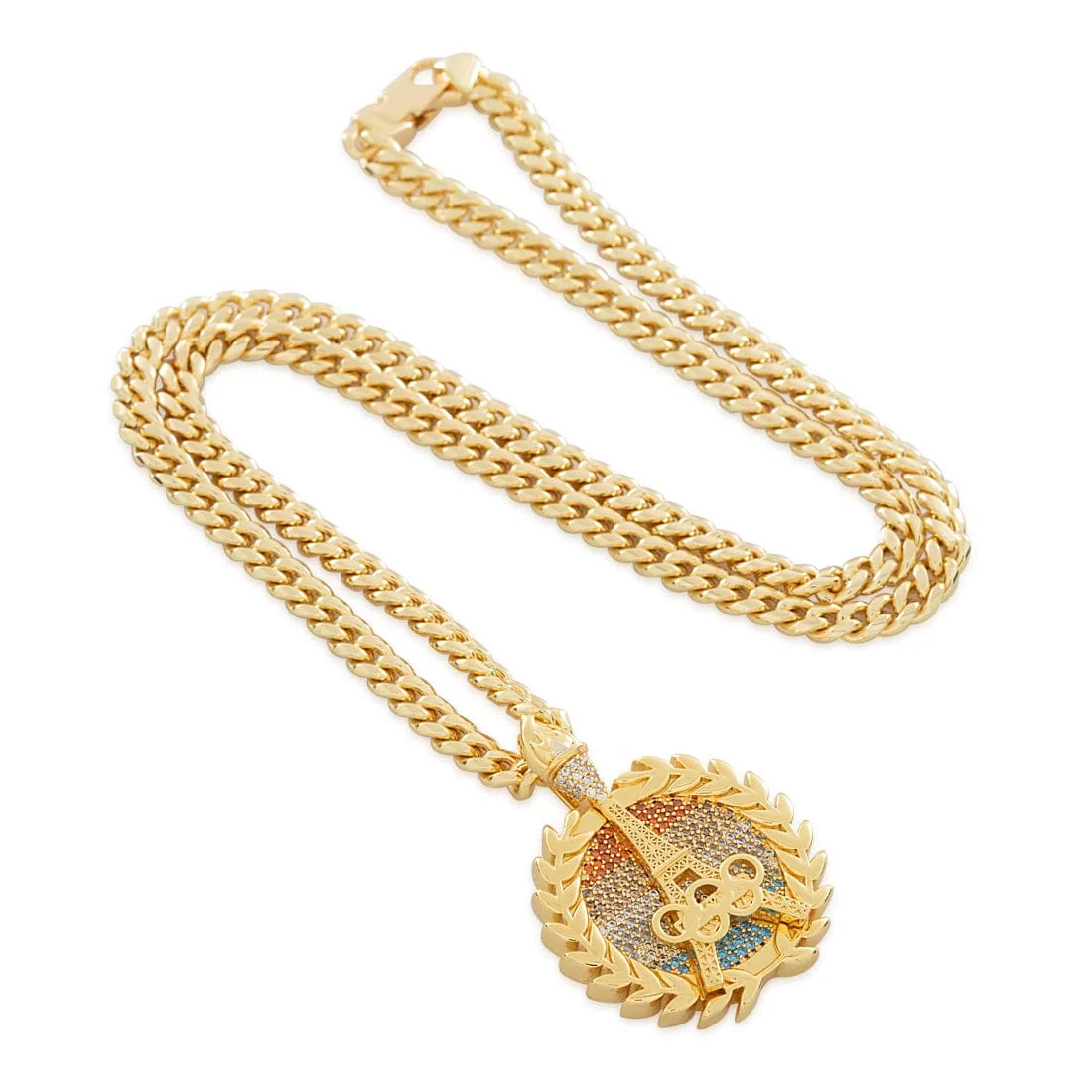 Collana con medaglia commemorativa dorata Paris '24