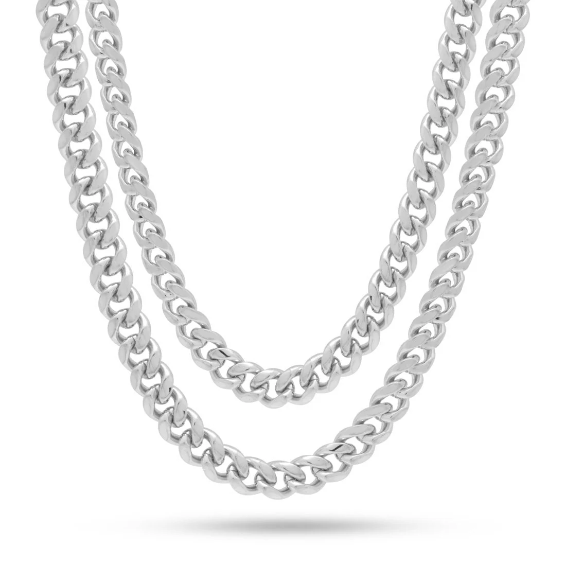 8mm Miami Cuban Link Chain Choker Set