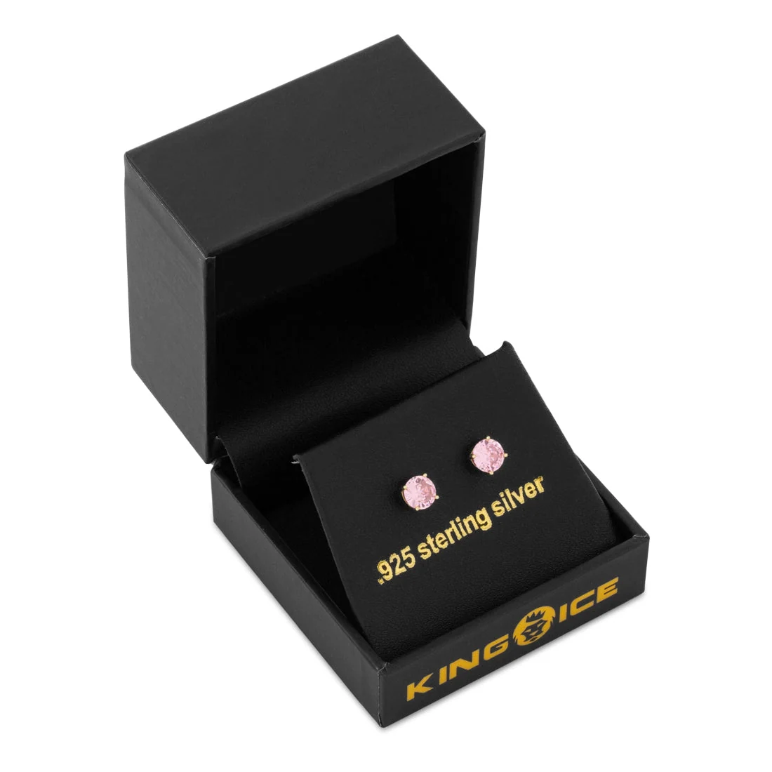 Pink Brilliant-Cut Stud Earrings