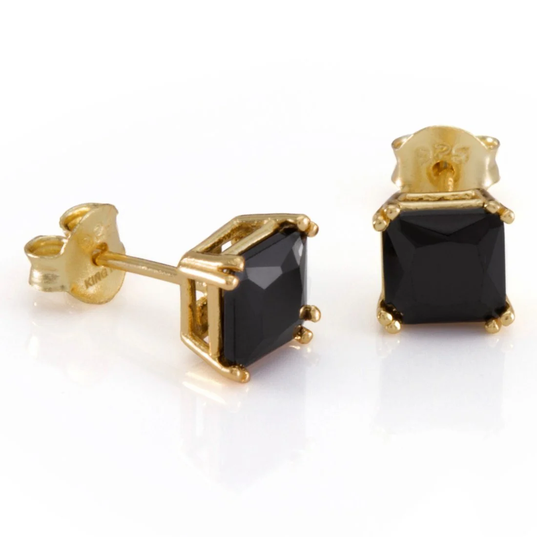 Onyx Princess-Cut Stud Earrings