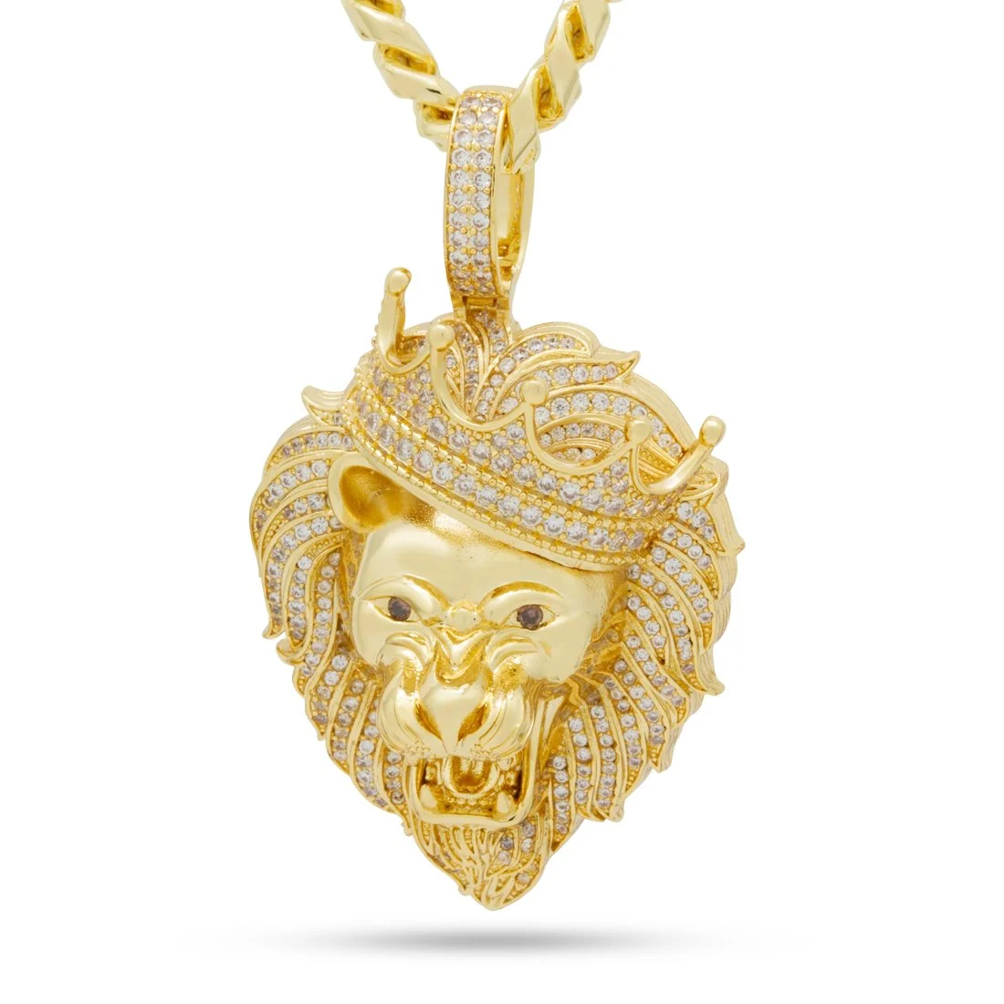 Iced Klasik Kükreyen Aslan Kolye