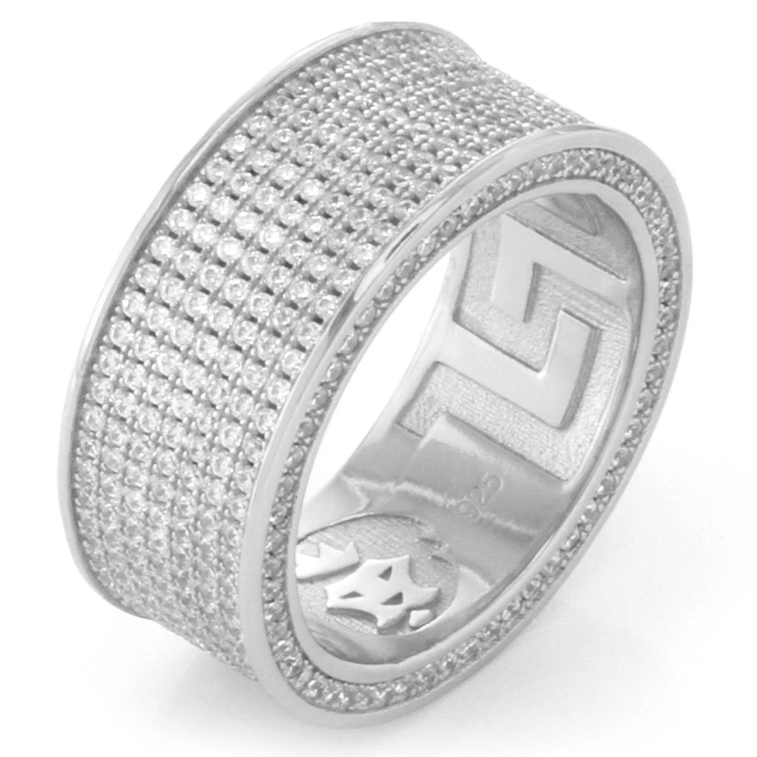 7-Row Iced Infinity Band Ring