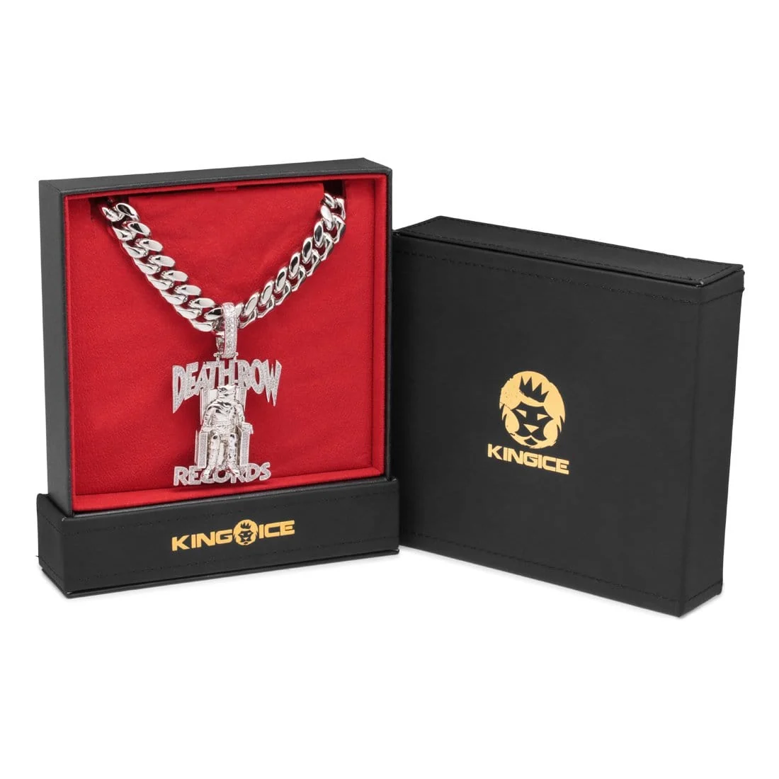 Death Row Records x King Ice - Solid Gold Iced Logo Necklace