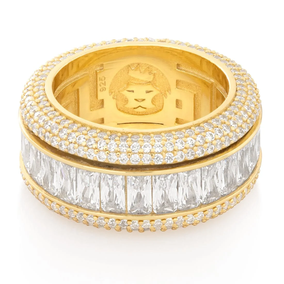 Anello Icy Spinner con Taglio Baguette