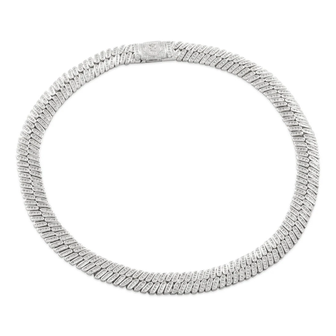 12mm Iced Herringbone-ketting