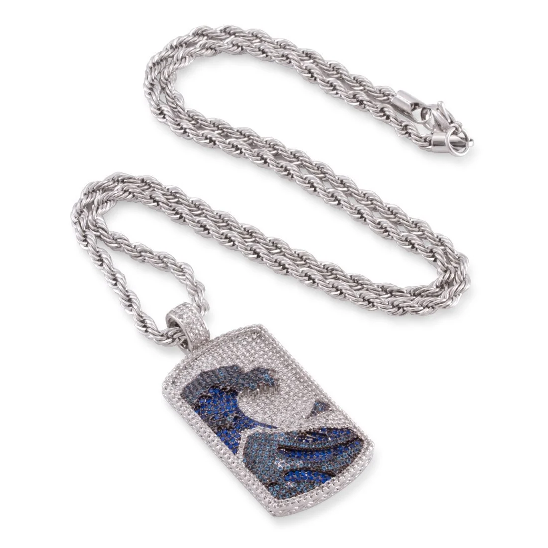 Great Wave Dog Tag Halskette