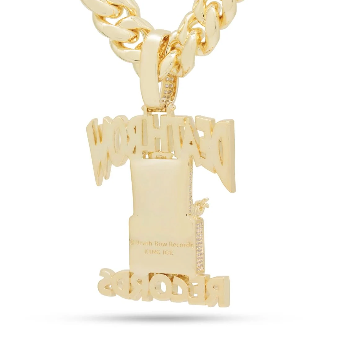 Death Row Records x King Ice - Solid Gold Iced Logo Necklace