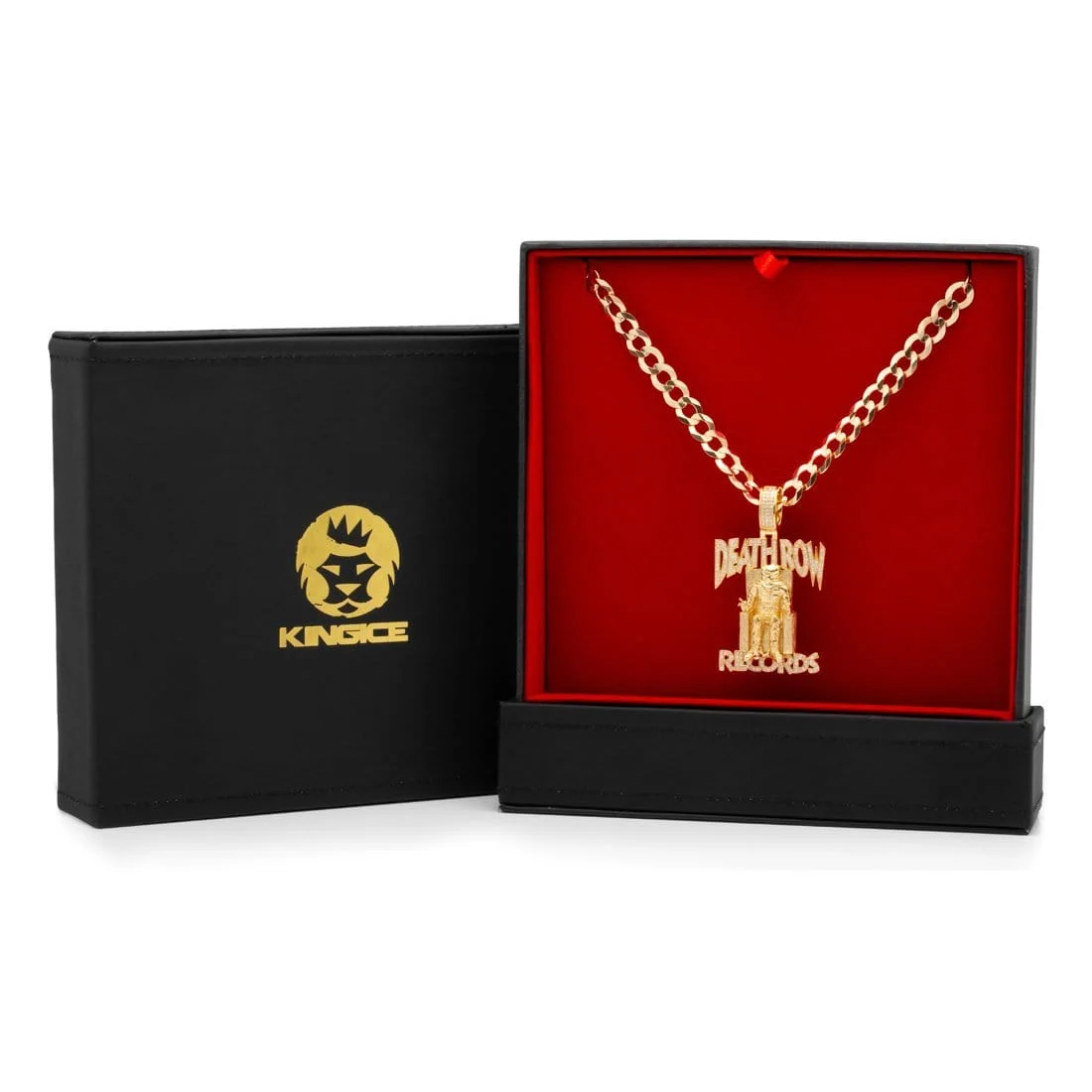 Death Row Records x King Ice - Solid Gold Iced Logo Necklace