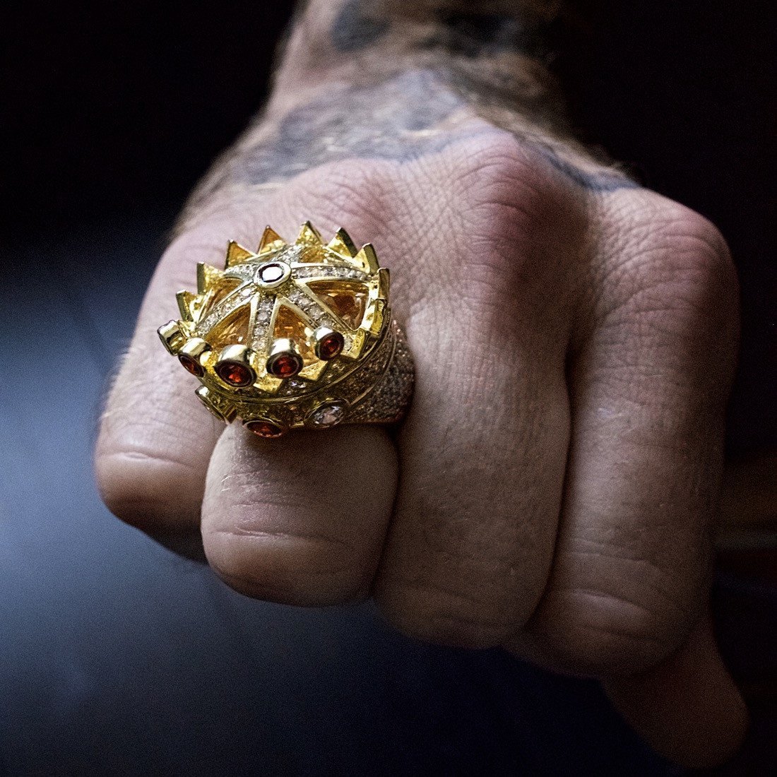 Bague couronne glacée