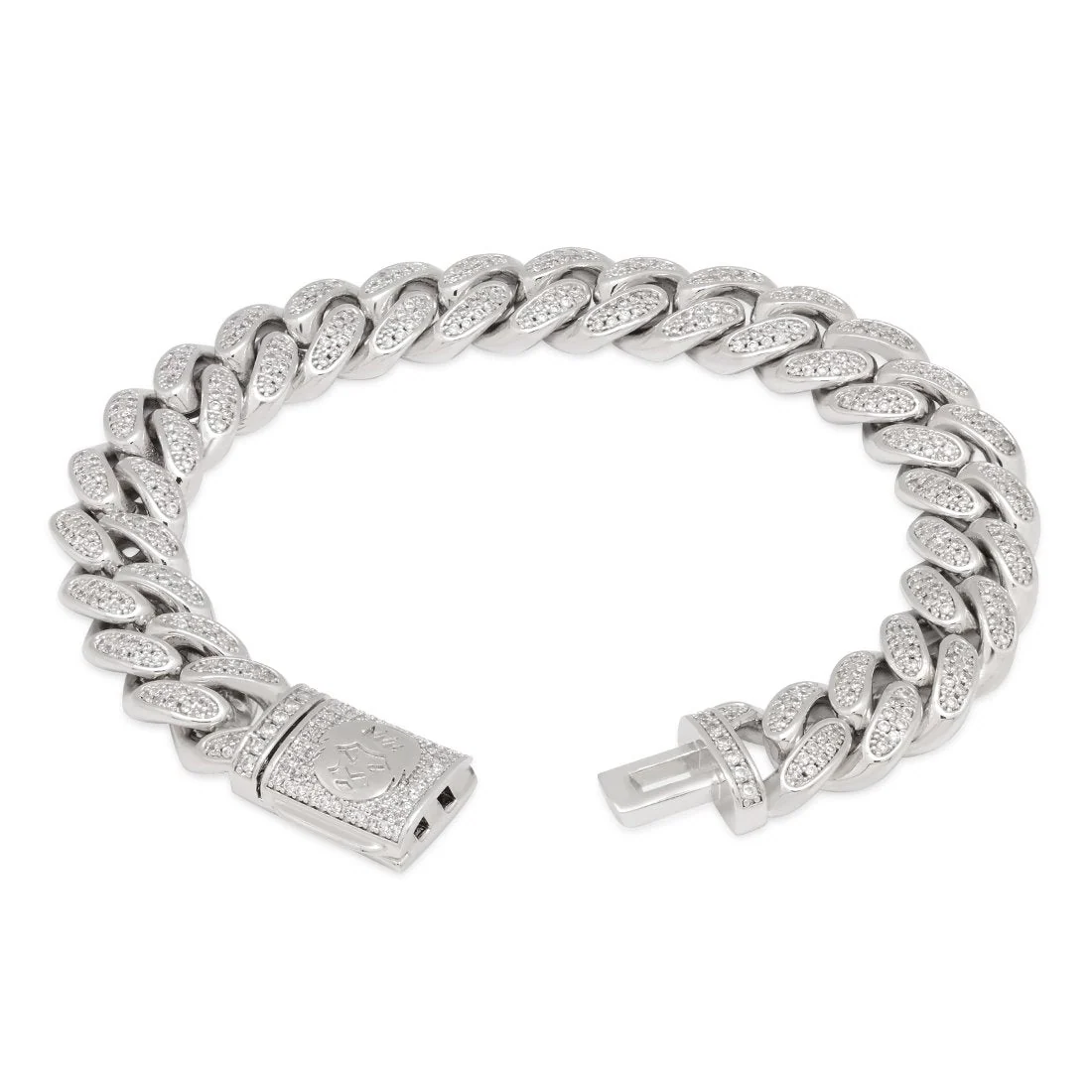 Pulsera de eslabones cubanos Miami iced de 12mm