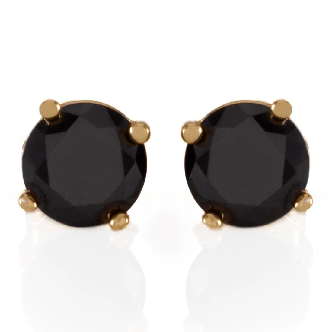 Onyx Brilliant-Cut Stud Earrings