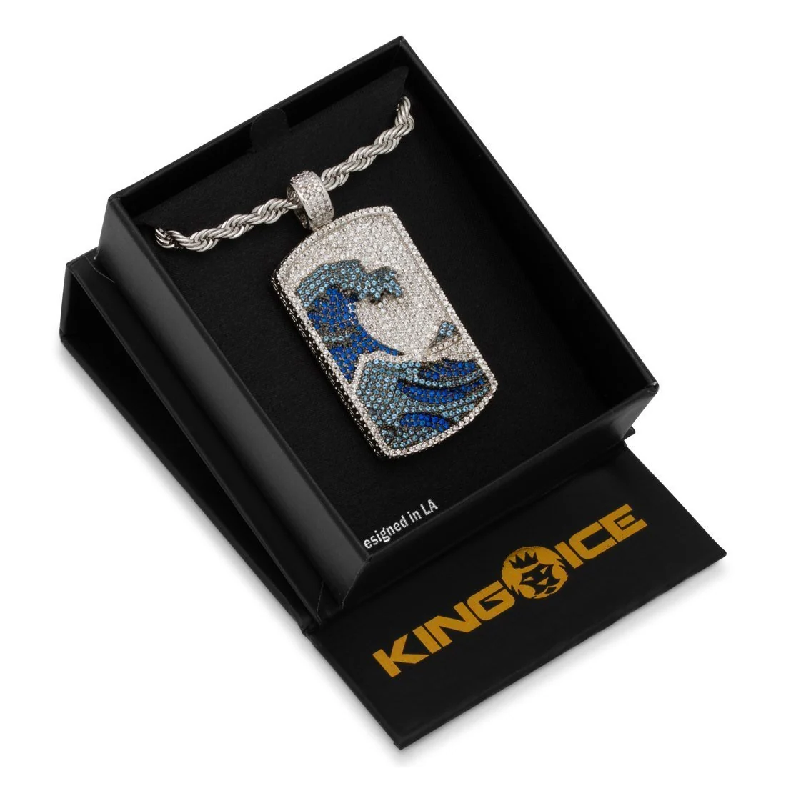 Great Wave Dog Tag Halskette