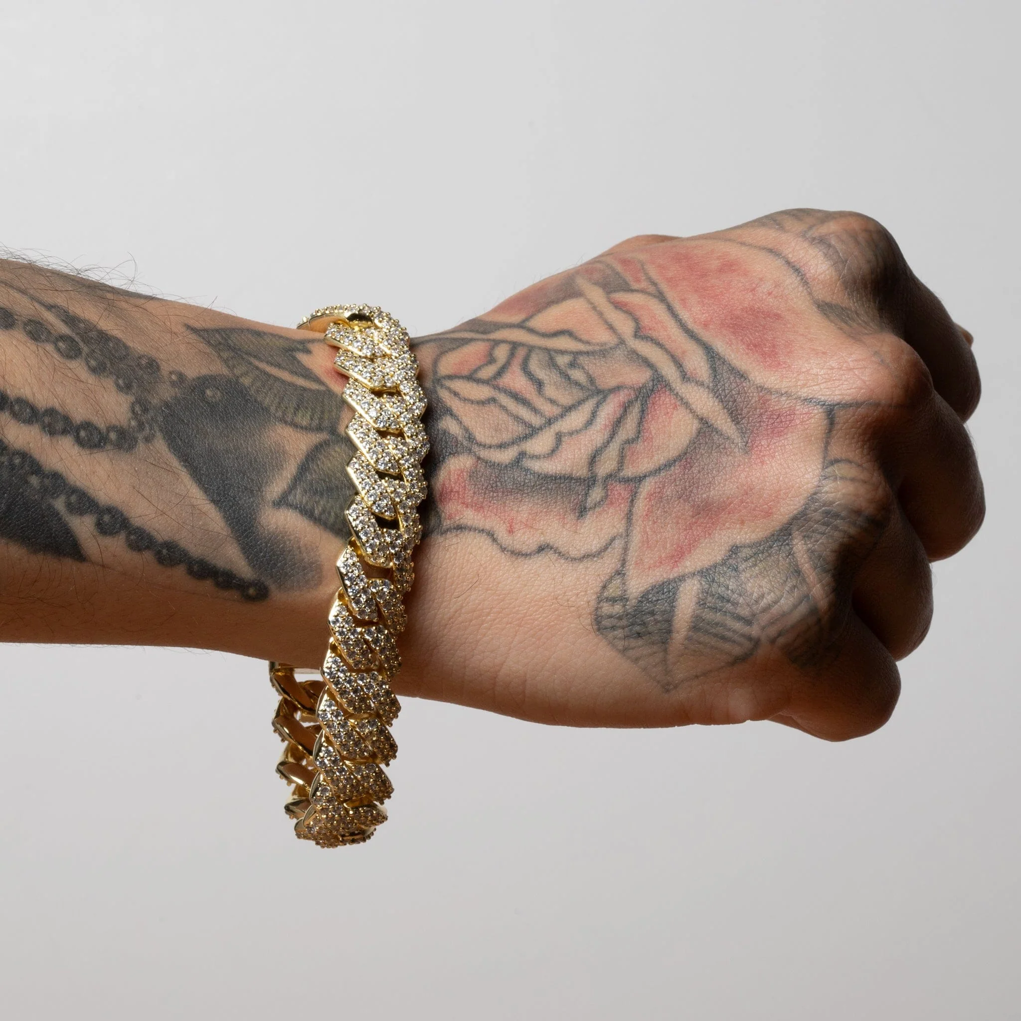 15mm Iced Diamond Cut Miami Cuban Link Bileklik