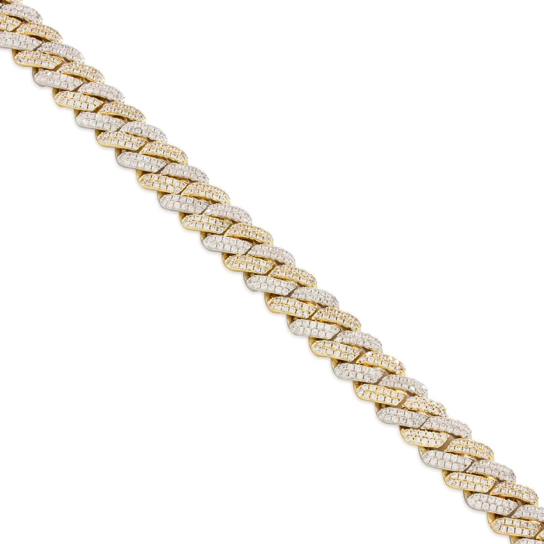 15 mm łańcuch choker Miami Cuban Link z diamentowym cięciem