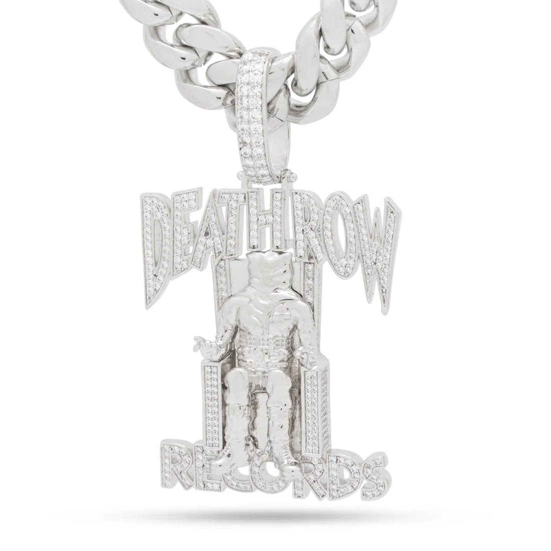 Death Row Records x King Ice - Solid Gold Iced Logo Necklace