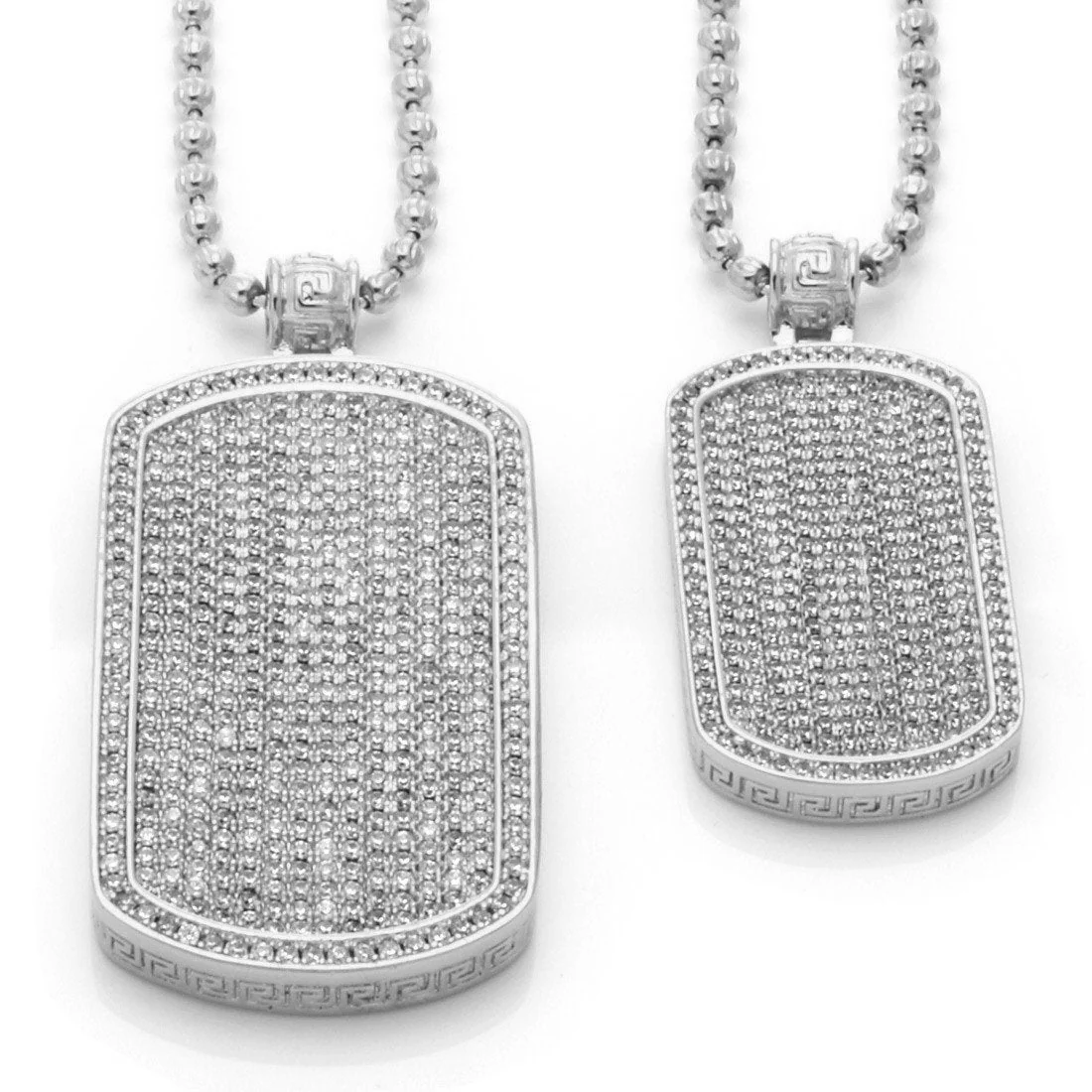 Iced Dog Tag Halskette