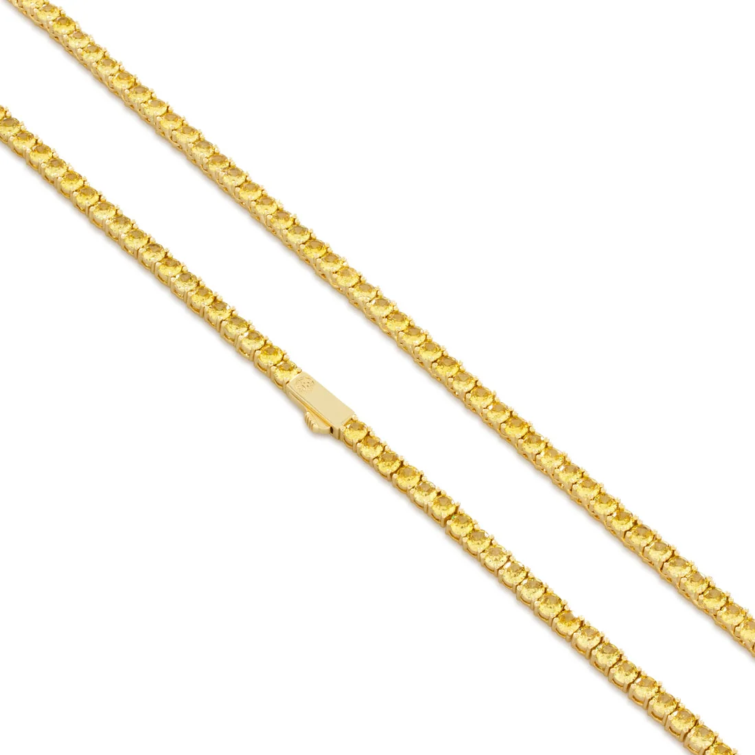 Collana Tennis con Catena in Citrino 4mm