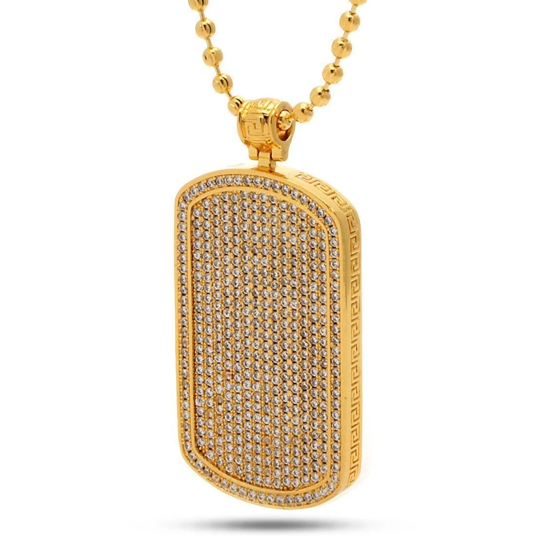 Iced Dog Tag Halskette