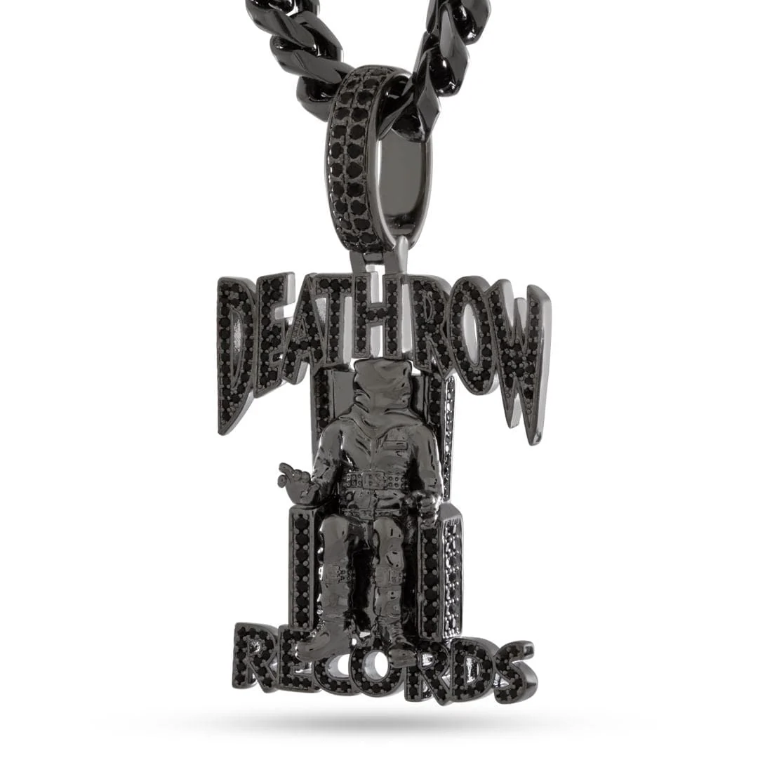 Death Row Records x King Ice - Solid Gold Iced Logo Necklace
