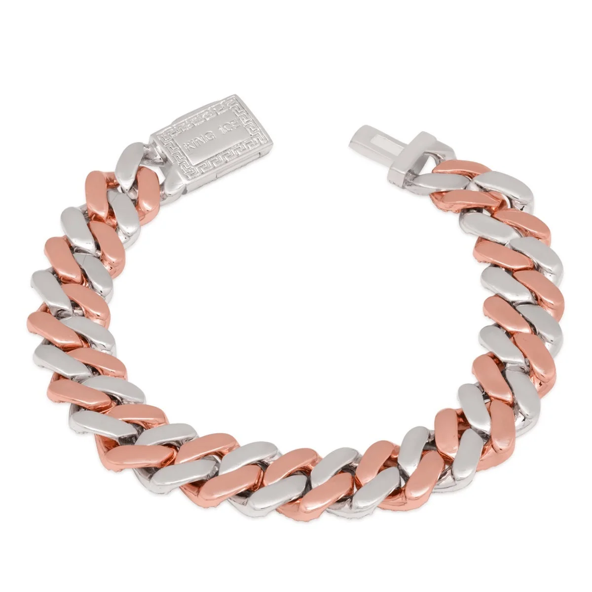 12mm Rose Gold Iced Diamond-Cut Miami Cuban Link-armbånd