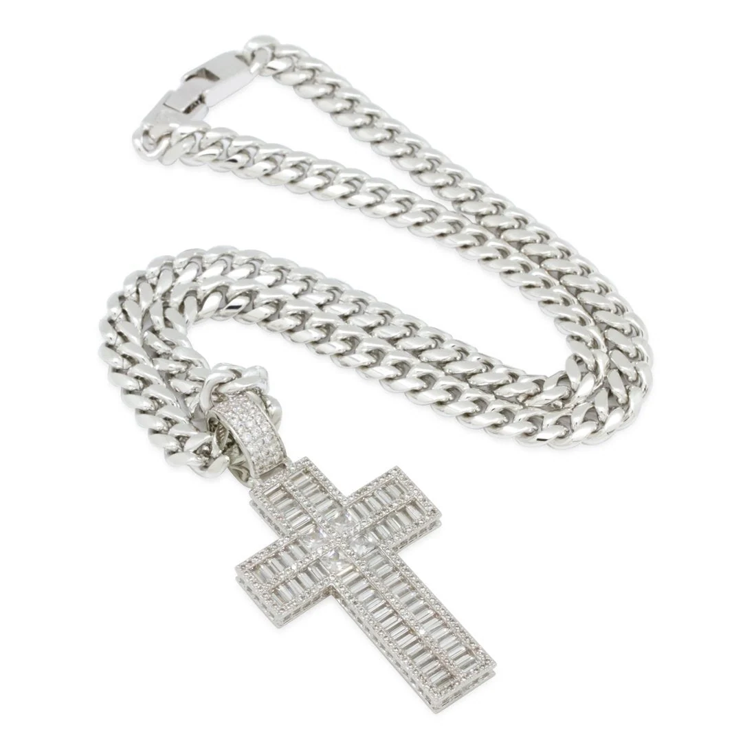 Naszyjnik Baguette Cut Cross