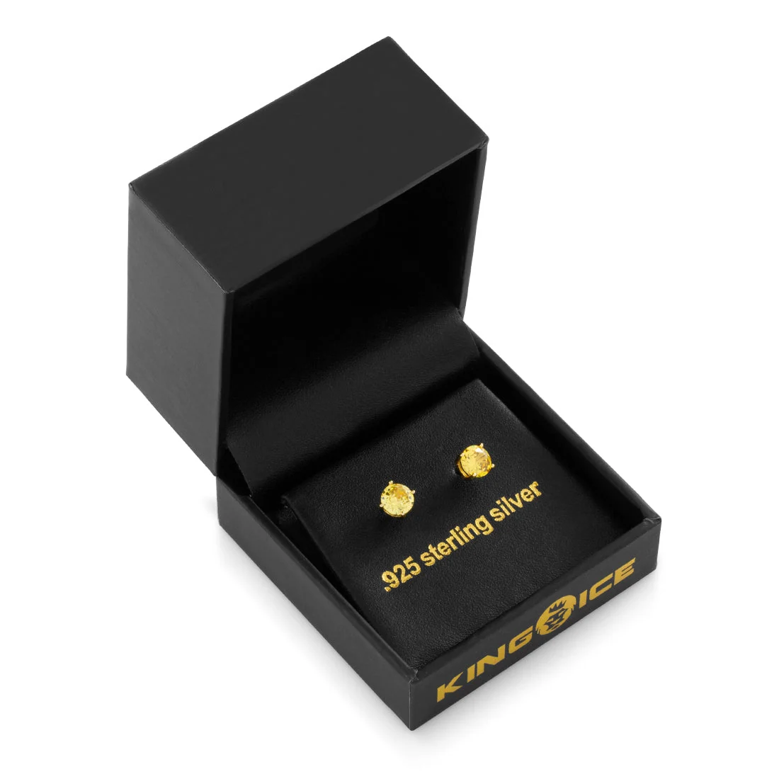 Yellow Brilliant-Cut Stud Earrings