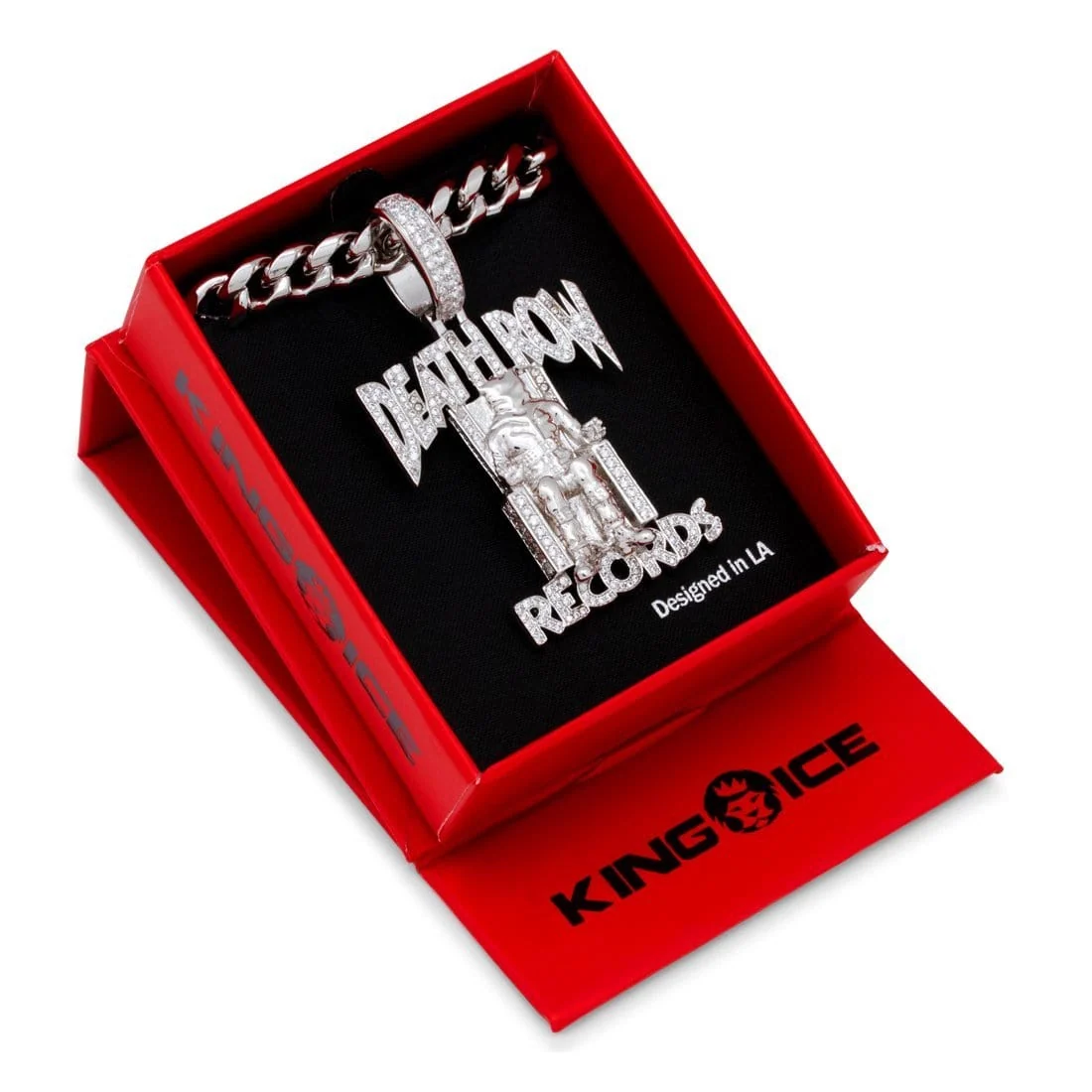 Death Row Records x King Ice - Solid Gold Iced Logo Necklace