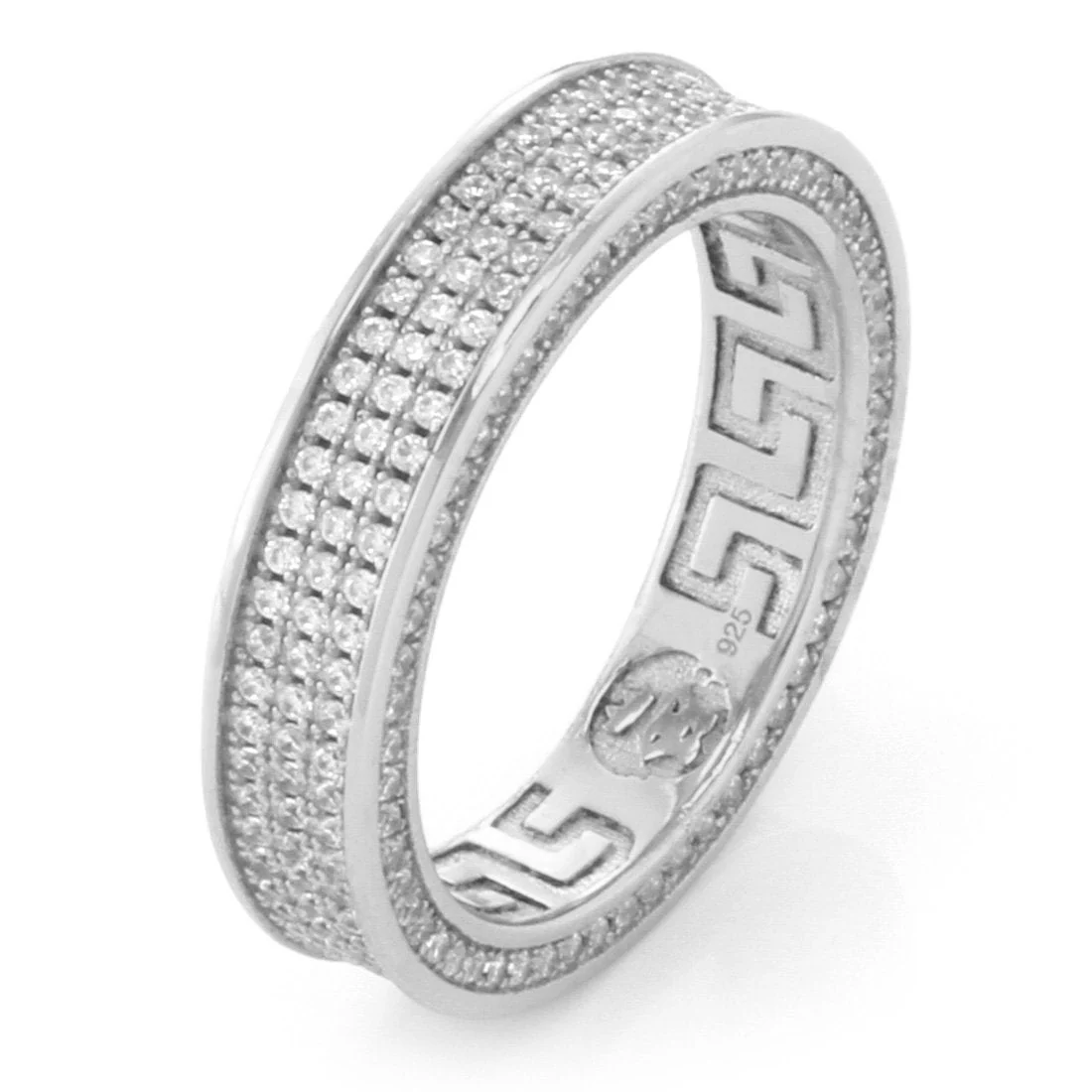 3-rækket Iced Infinity Band-ring