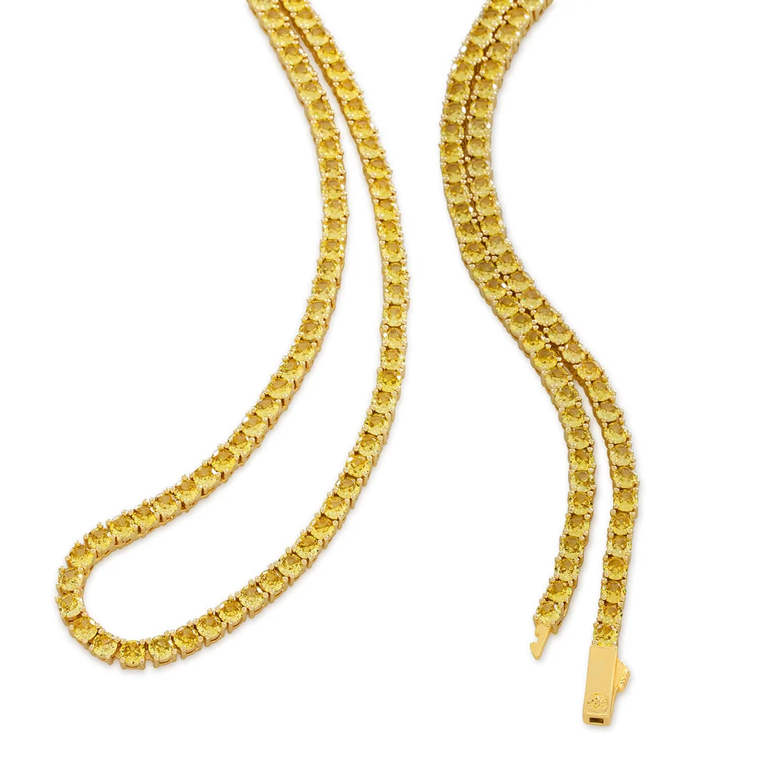 Collana Tennis con Catena in Citrino 4mm