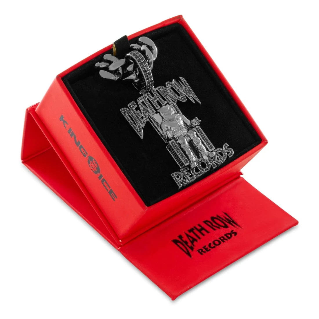 Death Row Records x King Ice - Solid Gold Iced Logo Necklace