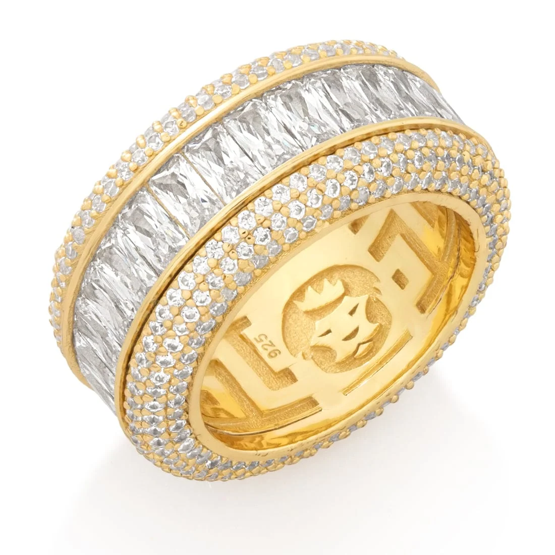 Anello Icy Spinner con Taglio Baguette