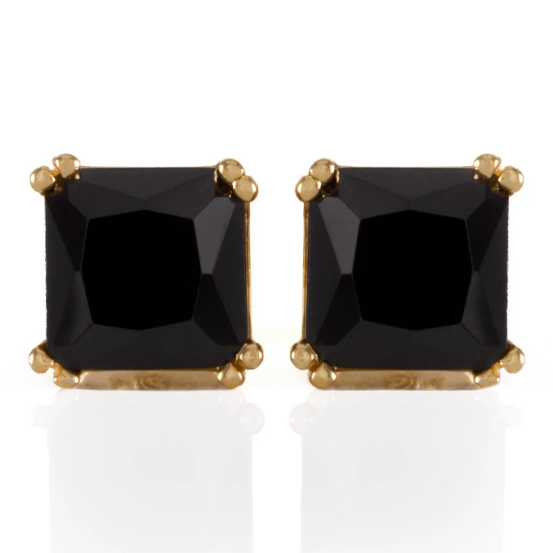 Onyx Princess-Cut Stud Earrings