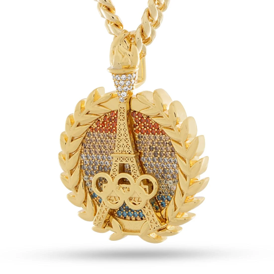 Collana con medaglia commemorativa dorata Paris '24
