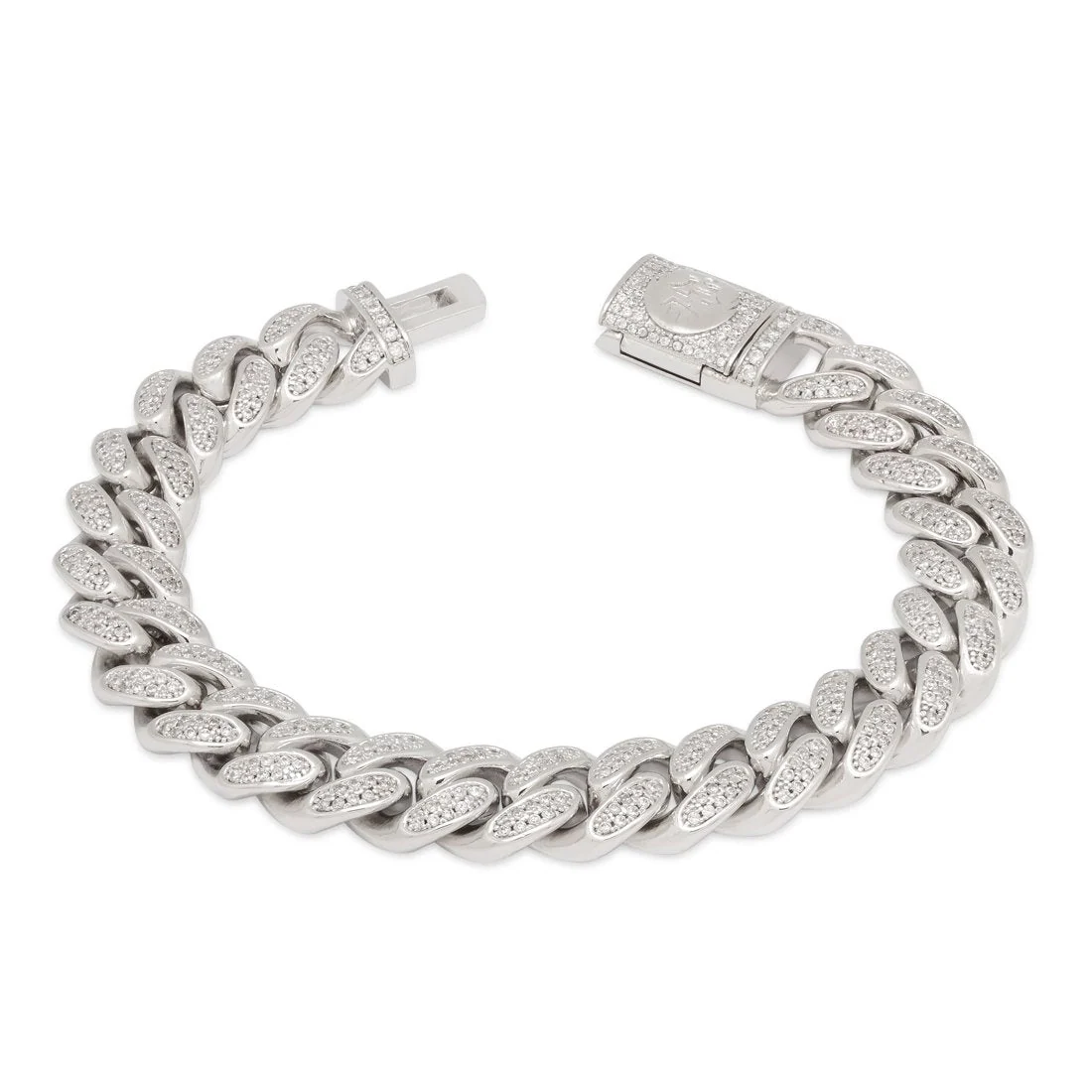 Pulsera de eslabones cubanos Miami iced de 12mm