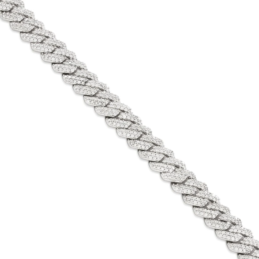 15 mm łańcuch choker Miami Cuban Link z diamentowym cięciem