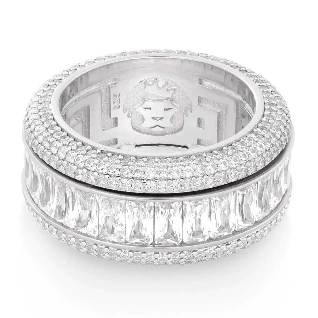 Anello Icy Spinner con Taglio Baguette