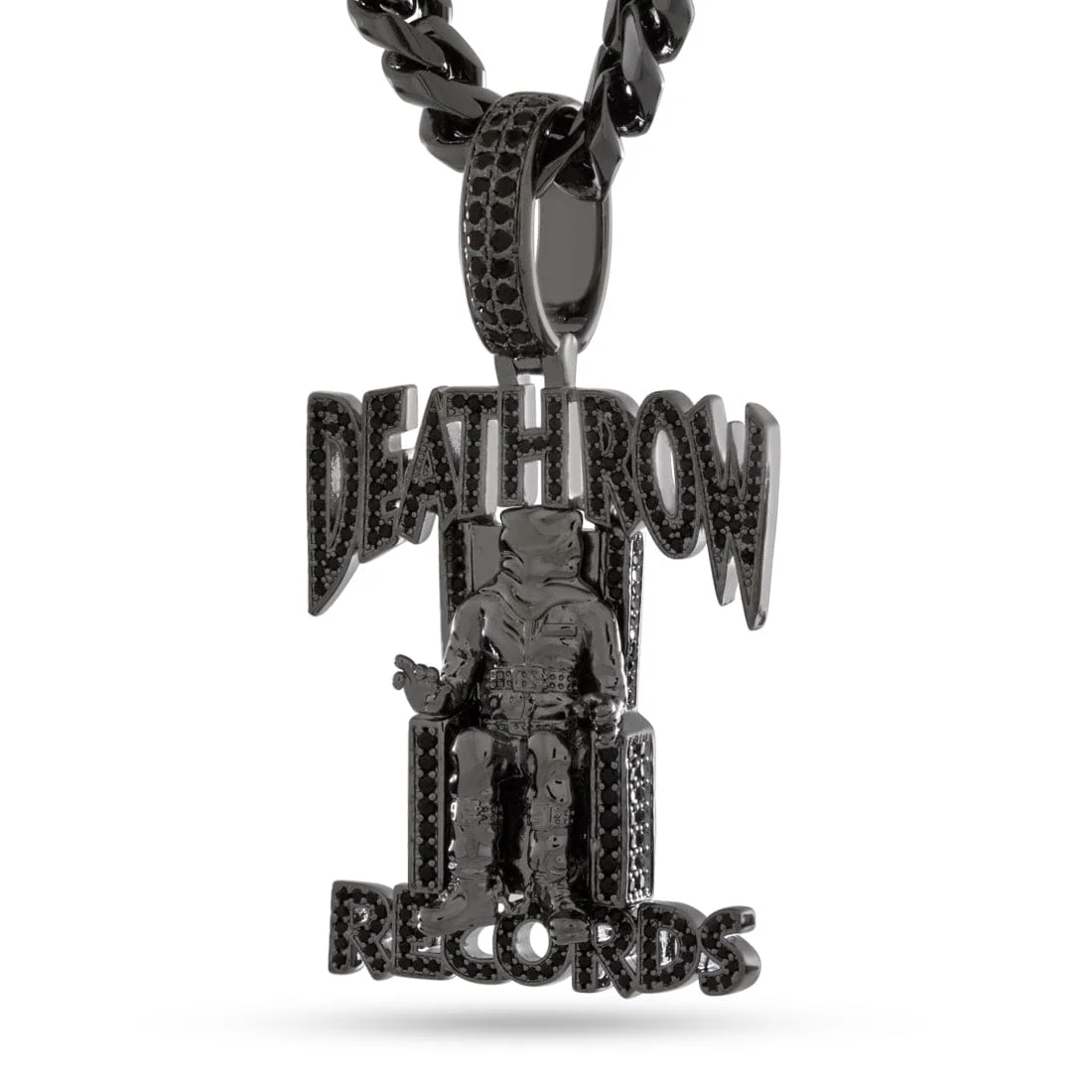 Death Row Records x King Ice - Solid Gold Iced Logo Necklace