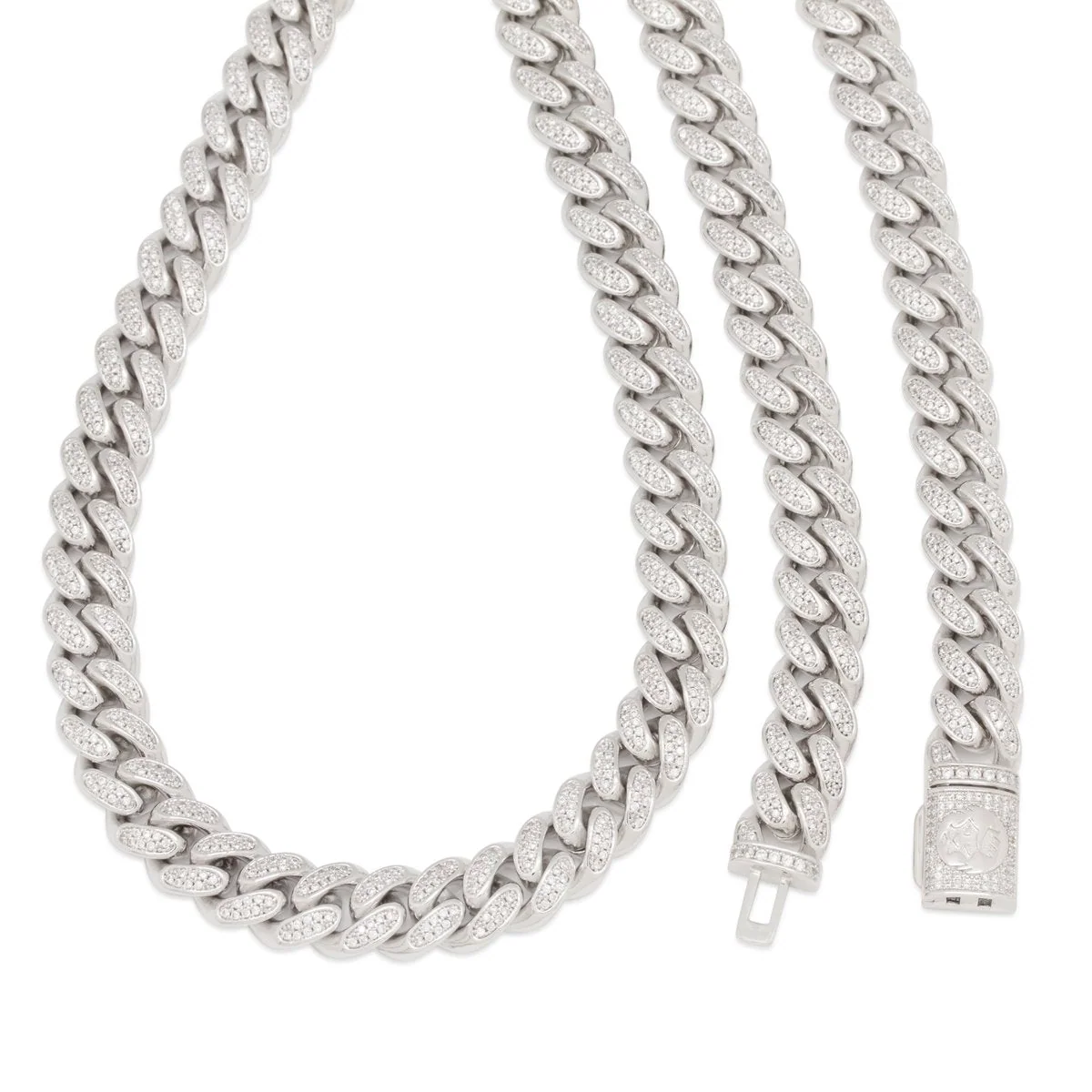 12mm Iced Miami Cuban Link-kæde