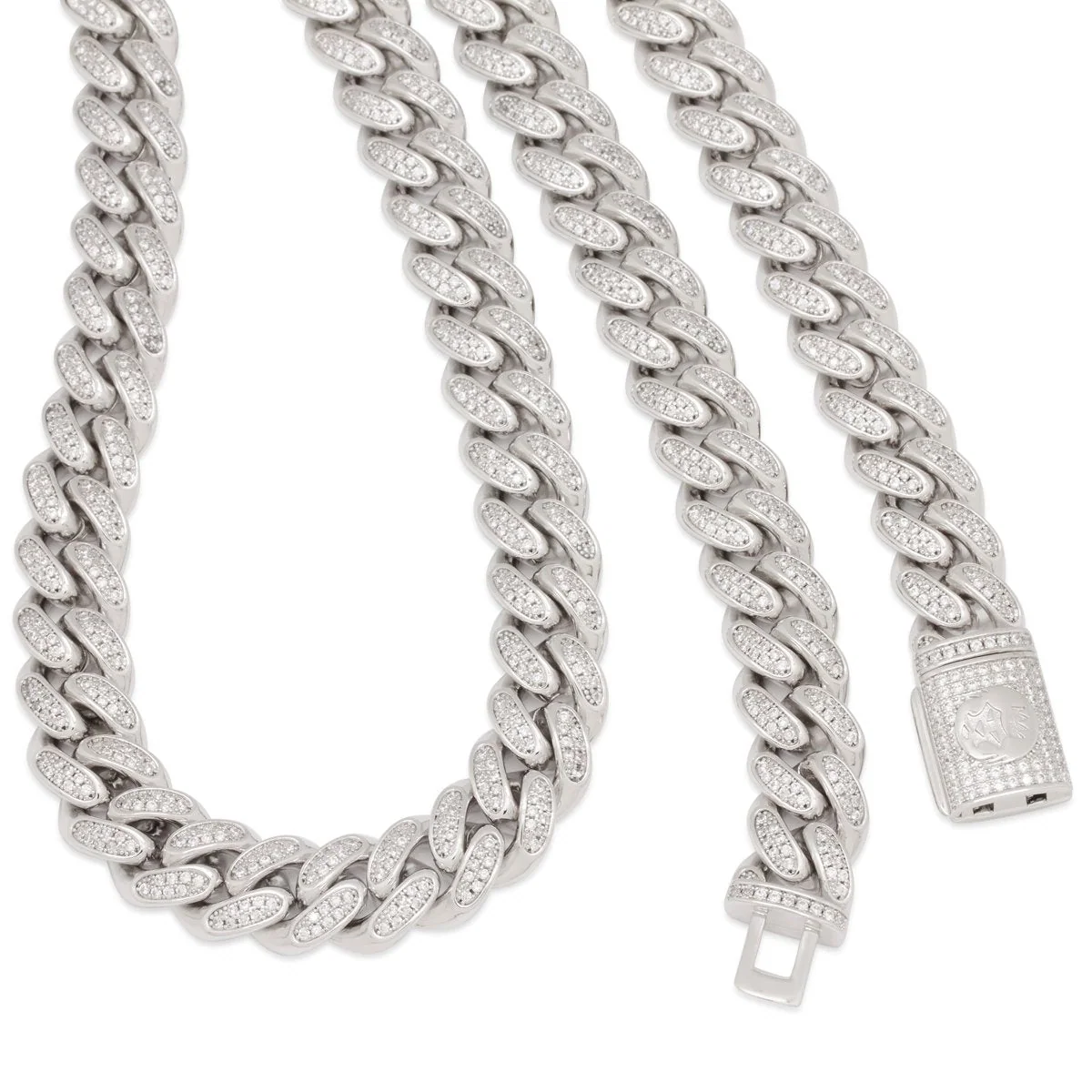 15mm Iced Miami Cuban Link Zincir