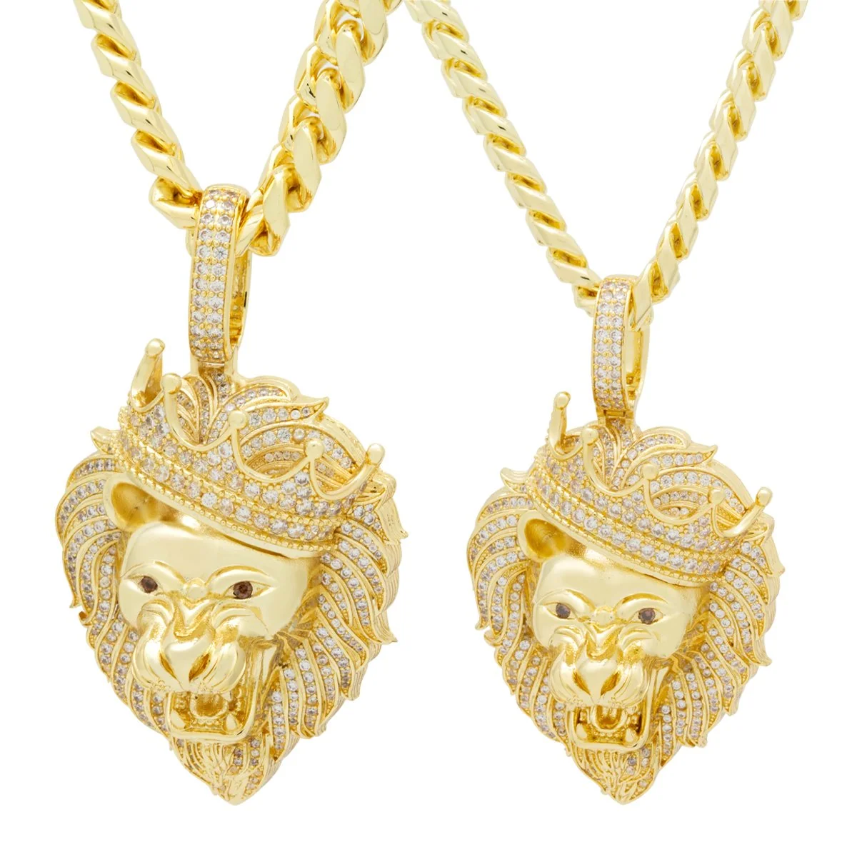 Iced Klasik Kükreyen Aslan Kolye