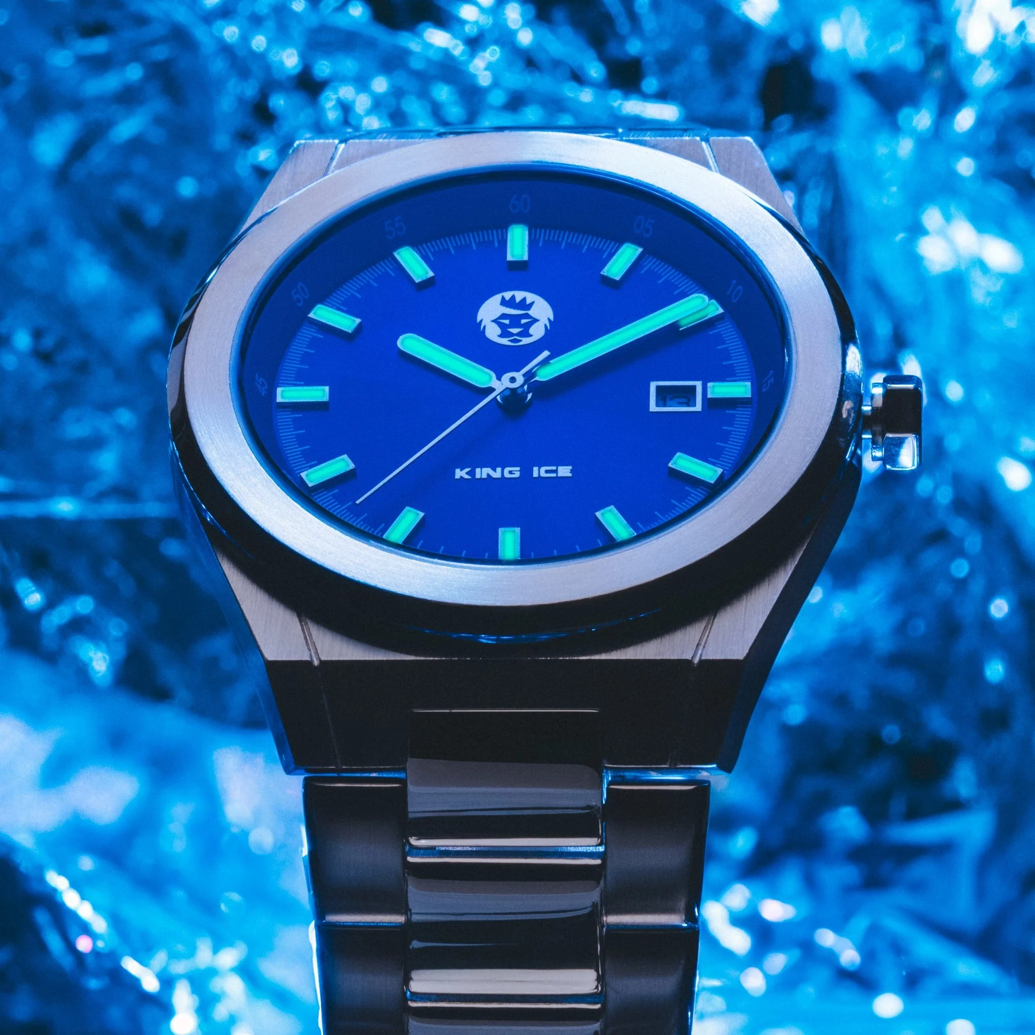 白K金 Arctic I 腕錶，藍色錶面