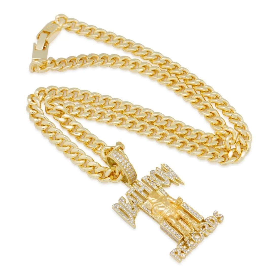 Death Row Records x King Ice - Solid Gold Iced Logo Necklace